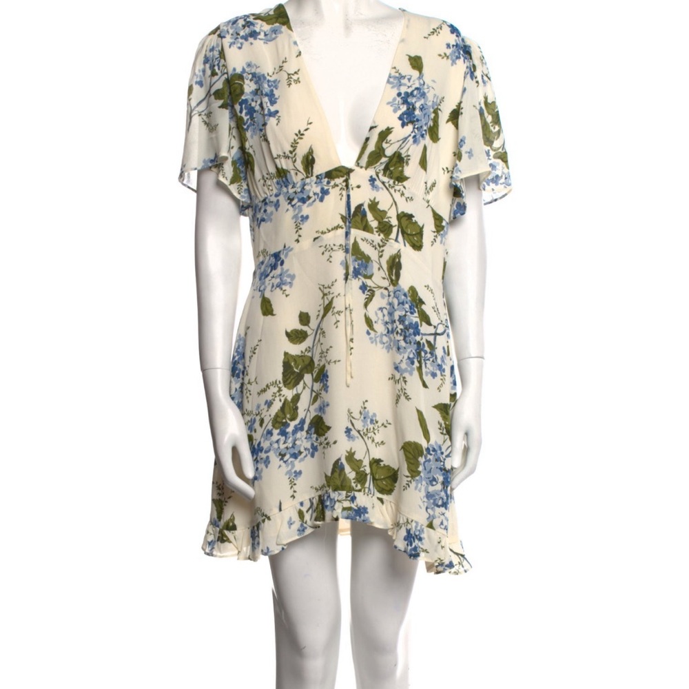 *Reformation* Floral V-Neck Dress